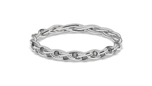 Braid Style Ring Encrusted with Round Black Diamonds | Knots Twist X