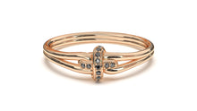 Load image into Gallery viewer, Braid Style Ring Encrusted with Round Black Diamonds | Knots Twist XI
