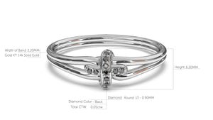 Braid Style Ring Encrusted with Round Black Diamonds | Knots Twist XI