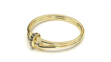 Load image into Gallery viewer, Braid Style Ring Encrusted with Round Black Diamonds | Knots Twist XI
