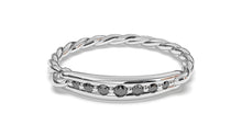 Load image into Gallery viewer, Braid Style Ring Set with Round Black Diamonds | Knots Twist XII
