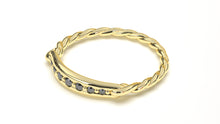 Load image into Gallery viewer, Braid Style Ring Set with Round Black Diamonds | Knots Twist XII

