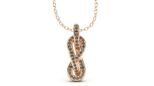 Load image into Gallery viewer, Braid Style Pendant Encrusted with Round Black Diamonds | Knots Twist I
