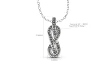 Load image into Gallery viewer, Braid Style Pendant Encrusted with Round Black Diamonds | Knots Twist I
