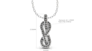 Braid Style Pendant Encrusted with Round Black Diamonds | Knots Twist I