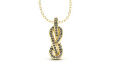 Load image into Gallery viewer, Braid Style Pendant Encrusted with Round Black Diamonds | Knots Twist I
