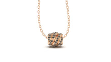 Load image into Gallery viewer, Braid Style Pendant Encrusted with Round Black Diamonds | Knots Twist II
