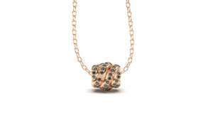 Braid Style Pendant Encrusted with Round Black Diamonds | Knots Twist II