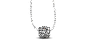 Braid Style Pendant Encrusted with Round Black Diamonds | Knots Twist II