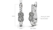 Load image into Gallery viewer, Braid Style Earrings Encrusted with Round Black Diamonds | Knots Twist III
