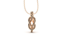 Load image into Gallery viewer, Braid Style Pendant with Round Black Diamonds | Knots Twist III
