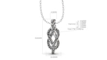 Load image into Gallery viewer, Braid Style Pendant with Round Black Diamonds | Knots Twist III

