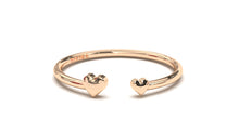 Load image into Gallery viewer, Two Hearts Gold Ring with Smaller and Larger Heart | Mix &amp; Match Solo XIII
