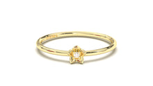 Load image into Gallery viewer, Stackable Ring with Diamond Inside Flower Petals | Mix &amp; Match Solo XVIII
