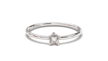 Load image into Gallery viewer, Stackable Ring with Diamond Inside Flower Petals | Mix &amp; Match Solo XVIII
