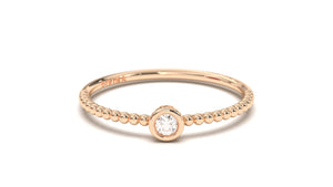 Stackable Single Bezel Set Diamond Ring | Mix & Match Solo XX