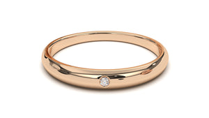 Engagement Ring with a Single Round White Diamond in Bezel Setting | Fête Matrimony I