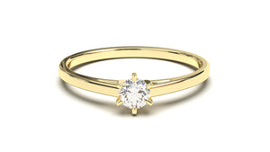 Engagement Ring with a Single Solitaire Round White Diamond | Fête Matrimony VI