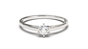 Engagement Ring with a Single Solitaire Round White Diamond | Fête Matrimony VI