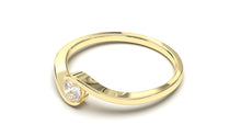 Load image into Gallery viewer, Engagement Ring with a Single Solitaire Round White Diamond | Fête Matrimony VII
