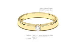 Engagement Ring with a Single Solitaire Round White Diamond | Fête Matrimony IX
