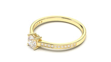 Load image into Gallery viewer, Engagement Ring with Center and Side Round White Diamonds | Fête Matrimony X
