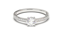Load image into Gallery viewer, Engagement Ring with Center and Side Round White Diamonds | Fête Matrimony X

