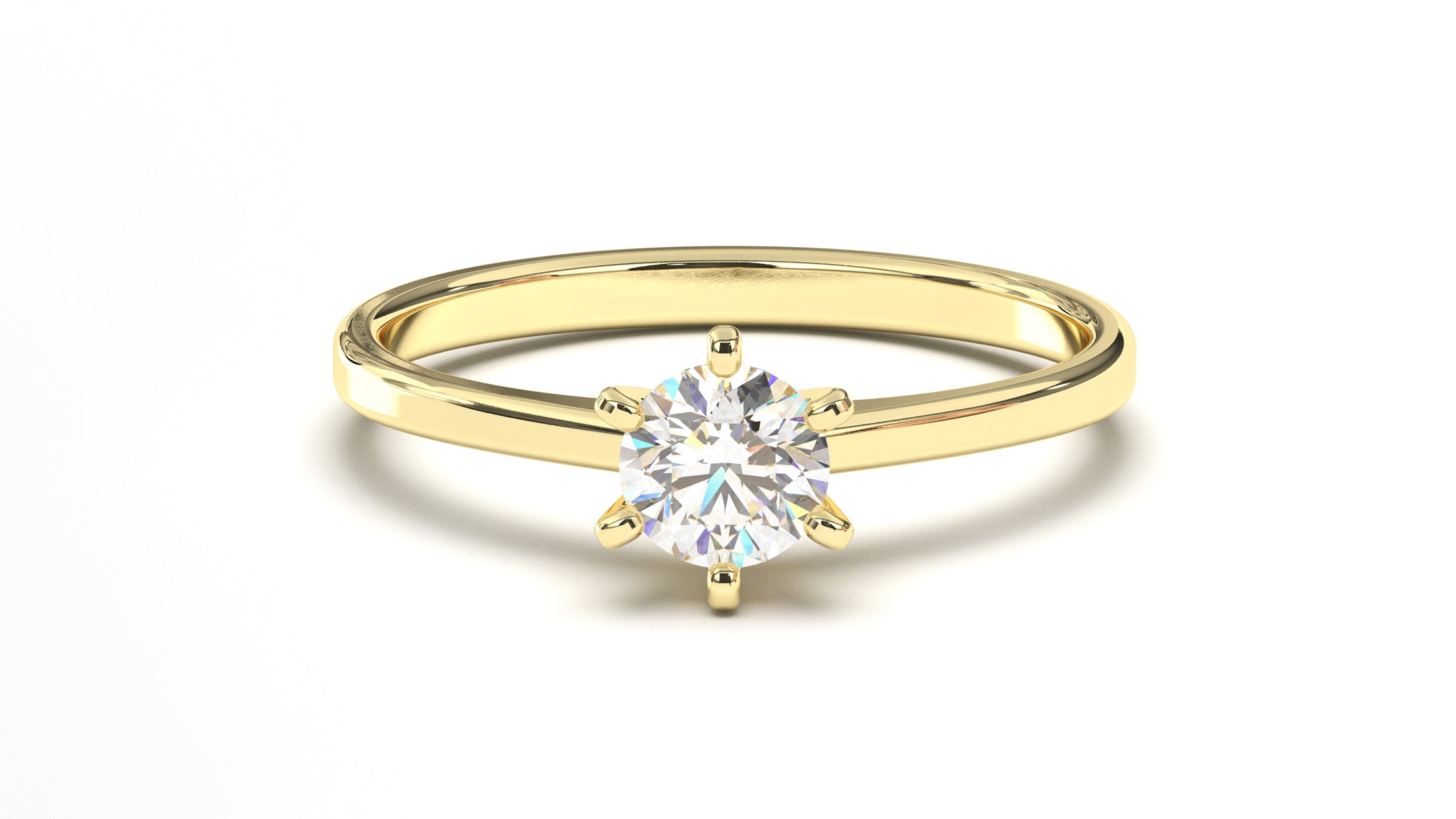 Engagement Ring with a Solitaire Round White Diamond | Fête Matrimony XI