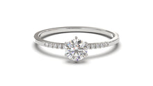 Load image into Gallery viewer, Classic Engagement Ring with a Center Round White Diamond and Round White Side Diamonds | Fête Matrimony XIII
