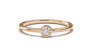 Ring with a Single Solitaire Round White Diamond in Bezel Setting | Fête Matrimony XIV