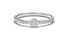 Load image into Gallery viewer, Ring with White Round Diamond in the Center and Round White Diamonds on the Side | Fête Matrimony XV
