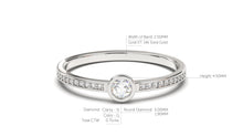 Load image into Gallery viewer, Ring with White Round Diamond in the Center and Round White Diamonds on the Side | Fête Matrimony XV
