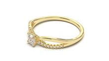 Load image into Gallery viewer, Engagement Ring with a Center Round White Diamond and Round White Side Diamonds | Fête Matrimony XVII
