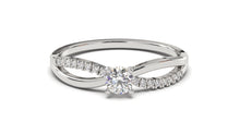 Load image into Gallery viewer, Engagement Ring with a Center Round White Diamond and Round White Side Diamonds | Fête Matrimony XVII
