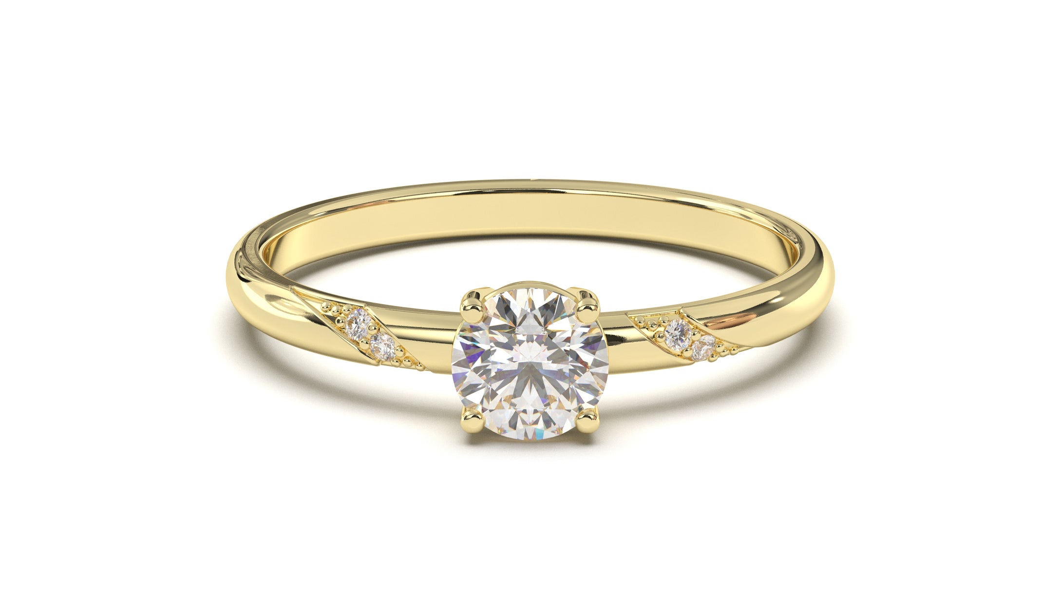 Classic Engagement Ring with a Solitaire Single Round White Diamond | Fête Matrimony XVIII