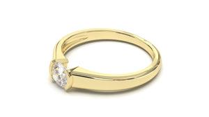 Engagement Ring with a Thick Shank and a Solitaire Round White Diamond | Fête Matrimony XIX