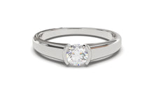 Load image into Gallery viewer, Engagement Ring with a Thick Shank and a Solitaire Round White Diamond | Fête Matrimony XIX
