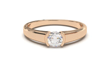 Load image into Gallery viewer, Engagement Ring with a Thick Shank and a Solitaire Round White Diamond | Fête Matrimony XIX
