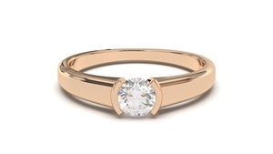 Engagement Ring with a Thick Shank and a Solitaire Round White Diamond | Fête Matrimony XIX