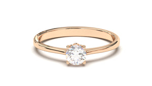 Engagement Ring with a Single Solitaire Round White Diamond | Fête Matrimony XX