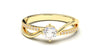 Engagement Ring with a Center Round White Diamond and Round White Diamond Side Stones | Fête Matrimony XXII