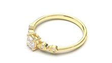 Load image into Gallery viewer, Engagement Ring with a Center Round White Diamond and Round White Diamond Side Stones | Fête Matrimony XXV
