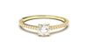 Engagement Ring with a Center Round White Diamond and Round White Diamond Side Stones | Fête Matrimony XXVI