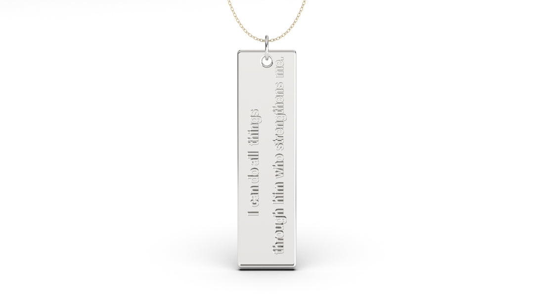 Pendant with Verse from Philippians 4:13 | Christianity X