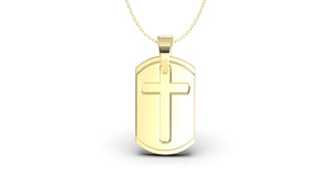 Dog Tag Stylizes Pendant with a Cross | Christianity II