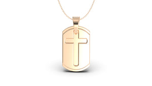 Dog Tag Stylizes Pendant with a Cross | Christianity II