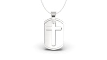 Load image into Gallery viewer, Dog Tag Stylizes Pendant with a Cross | Christianity II
