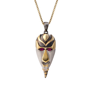 Carnival Mask Pendant with Marquise Rubies | Masquerade I