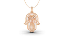 Load image into Gallery viewer, Hamsa Amulet Pendant Covered in White Diamonds | Hamsa I

