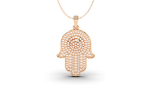 Hamsa Amulet Pendant Covered in White Diamonds | Hamsa I